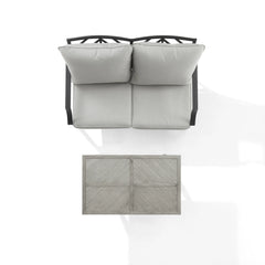 Crosley Otto 2pc Outdoor Loveseat Patio Furniture Set - CO6294MB-GY - The Home Selection