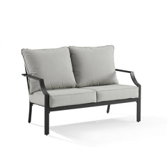 Crosley Otto 2pc Outdoor Loveseat Patio Furniture Set - CO6294MB-GY - The Home Selection