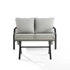 Crosley Otto 2pc Outdoor Loveseat Patio Furniture Set - CO6294MB-GY - The Home Selection