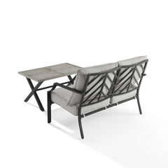 Crosley Otto 2pc Outdoor Loveseat Patio Furniture Set - CO6294MB-GY - The Home Selection