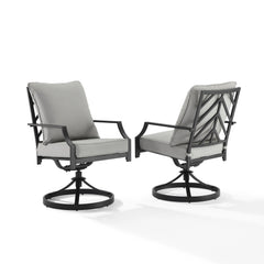 Crosley Otto 2pc Swivel Outdoor Dining Chair Set - CO6290MB-GY - The Home Selection