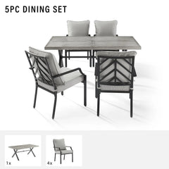 Crosley Otto 5pc Outdoor Dining Set - KO60060MB-GY - The Home Selection