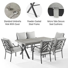 Crosley Otto 7pc Outdoor Dining Set - KO60061MB-GY - The Home Selection