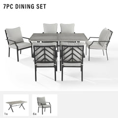 Crosley Otto 7pc Outdoor Dining Set - KO60061MB-GY - The Home Selection