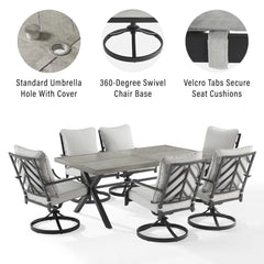 Crosley Otto 7pc Outdoor Dining Set - KO60062MB-GY - The Home Selection