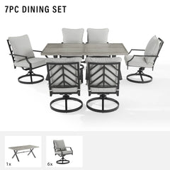 Crosley Otto 7pc Outdoor Dining Set - KO60062MB-GY - The Home Selection