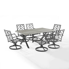 Crosley Otto 7pc Outdoor Dining Set - KO60062MB-GY - The Home Selection