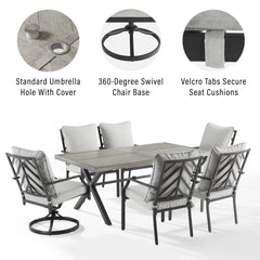 Crosley Otto 7pc Outdoor Dining Set Otto 7pc Outdoor Dining Set - KO60063MB-GY - The Home Selection