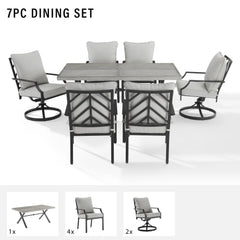 Crosley Otto 7pc Outdoor Dining Set Otto 7pc Outdoor Dining Set - KO60063MB-GY - The Home Selection