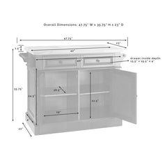 Crosley Oxford Butcher Block Kitchen Island - KF30006 - The Home Selection