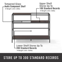 Crosley Provo Record Storage Console - CF1143MB-BR - The Home Selection