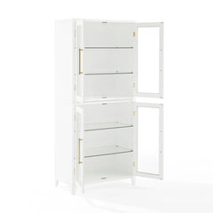 Crosley Roarke 2pc Glass Door Kitchen Pantry Storage Cabinet Set - KF33055WH - The Home Selection