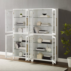 Crosley Roarke 2pc Glass Door Kitchen Pantry Storage Cabinet Set - KF33055WH - The Home Selection