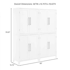 Crosley Roarke 2pc Kitchen Pantry Storage Cabinet Set - KF33054WH - The Home Selection