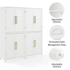 Crosley Roarke 2pc Kitchen Pantry Storage Cabinet Set - KF33054WH - The Home Selection