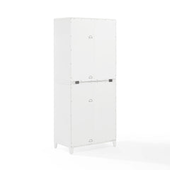 Crosley Roarke 2pc Pantry Storage Cabinet W/glass Door Hutch Set - KF33056WH - The Home Selection