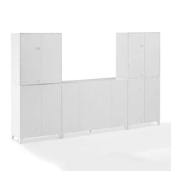 Crosley Roarke 3Pc Sideboard And Pantry Set W/ Glass Door Hutch - KF33059WH - The Home Selection