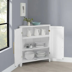 Crosley Roarke Corner Kitchen Storage Pantry Cabinet - CF3132-WH - The Home Selection