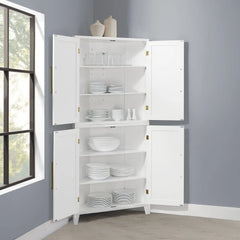 Crosley Roarke Corner Kitchen Storage Pantry Cabinet - KF33057WH - The Home Selection