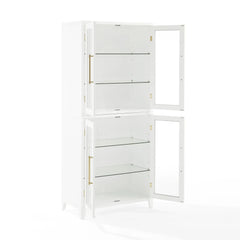 Crosley Roarke Glass Door Kitchen Pantry Storage Cabinet - KF33052WH - The Home Selection