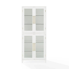 Crosley Roarke Glass Door Kitchen Pantry Storage Cabinet - KF33052WH - The Home Selection