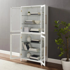 Crosley Roarke Glass Door Kitchen Pantry Storage Cabinet - KF33052WH - The Home Selection