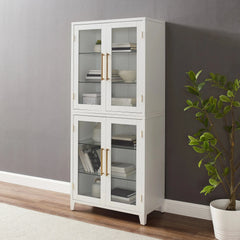 Crosley Roarke Glass Door Kitchen Pantry Storage Cabinet - KF33052WH - The Home Selection
