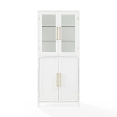 Crosley Roarke Pantry Storage Cabinet With Glass Door Hutch - KF33053WH - The Home Selection