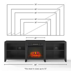 Crosley Ronin Low Profile Fireplace Tv Stand For 75+ Inch Tv - KF100969 - The Home Selection
