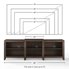 Crosley Ronin Low Profile Tv Stand For 75+ Inch Tv - CF101569 - The Home Selection