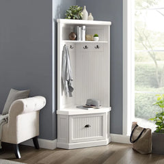 Crosley Seaside Corner Hall Tree - CF6020-WH - The Home Selection