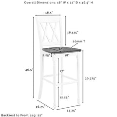 Crosley Shelby 18 Inch 2pc Bar Stool Set - CF501030-WH - The Home Selection