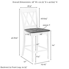 Crosley Shelby 18 Inch 2pc Counter Stool Set Distressed-White - CF501024-WH - The Home Selection