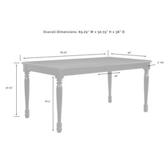 Crosley Shelby Dining Table Distressed-White - CF2002-WH - The Home Selection