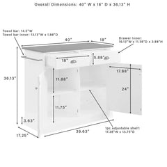 Crosley Shoreline Kitchen Island - CF3038BR-WH - The Home Selection