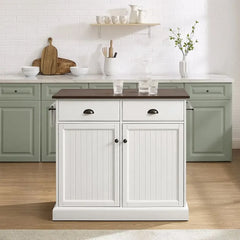 Crosley Shoreline Kitchen Island - CF3038BR-WH - The Home Selection