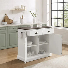 Crosley Shoreline Kitchen Island - CF3038BR-WH - The Home Selection