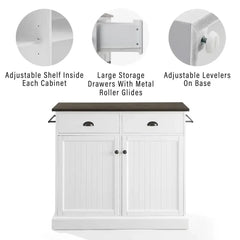 Crosley Shoreline Kitchen Island - CF3038BR-WH - The Home Selection