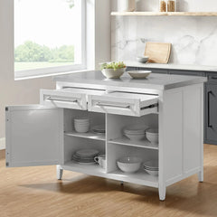 Crosley Silvia Stainless Steel Top Kitchen Island - KF30080SS - The Home Selection