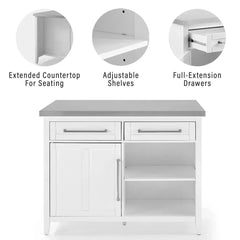 Crosley Silvia Stainless Steel Top Kitchen Island - KF30080SS - The Home Selection