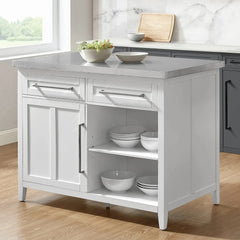 Crosley Silvia Stainless Steel Top Kitchen Island - KF30080SS - The Home Selection