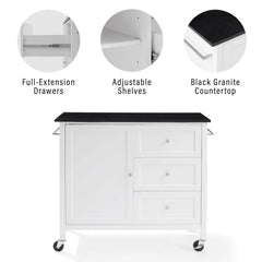 Crosley Soren Granite Top Kitchen Island/cart - KF30090BG-WH - The Home Selection