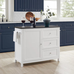 Crosley Soren Granite Top Kitchen Island/cart - KF30090BG-WH - The Home Selection