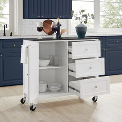 Crosley Soren Granite Top Kitchen Island/cart - KF30090BG-WH - The Home Selection