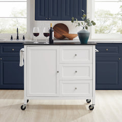 Crosley Soren Granite Top Kitchen Island/cart - KF30090BG-WH - The Home Selection