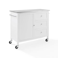 Crosley Soren Stainless Steel Top Kitchen Island/cart - KF30090SS-WH - The Home Selection