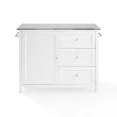 Crosley Soren Stainless Steel Top Kitchen Island/cart - KF30090SS-WH - The Home Selection