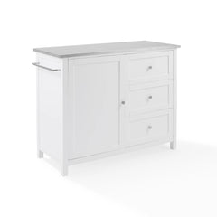 Crosley Soren Stainless Steel Top Kitchen Island/cart - KF30090SS-WH - The Home Selection