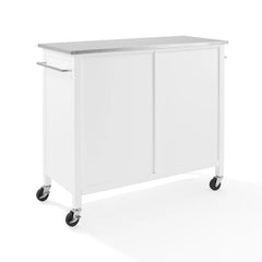 Crosley Soren Stainless Steel Top Kitchen Island/cart - KF30090SS-WH - The Home Selection