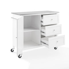 Crosley Soren Stainless Steel Top Kitchen Island/cart - KF30090SS-WH - The Home Selection
